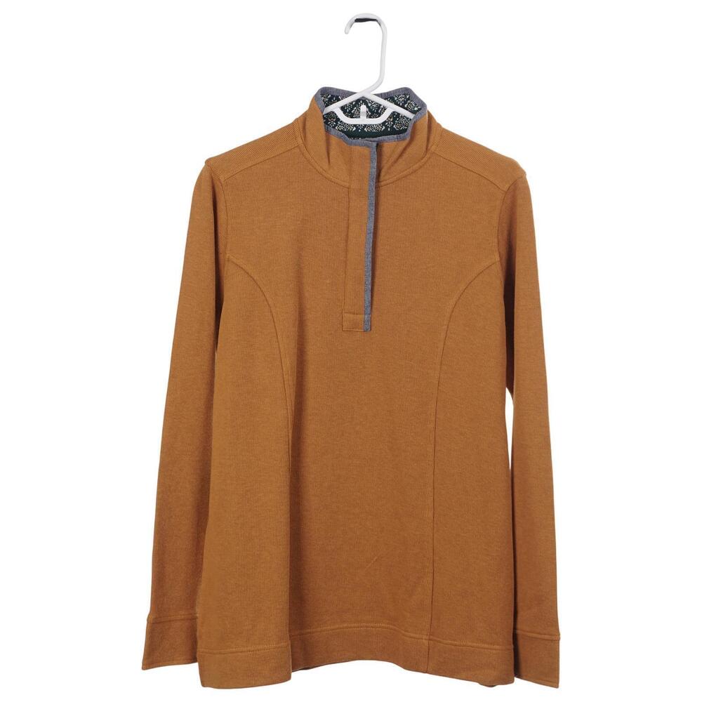 NWT Orvis Sweatshirt Women L Mustard Brown Signature Softest 1/4 Zip Pullover